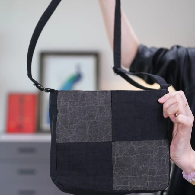 丝迷 香云纱龟纹时尚小方包腋下包斜挎包20*22cm