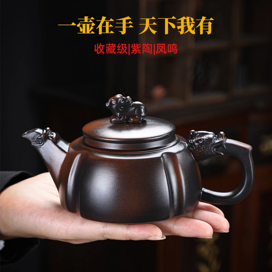 纯手工紫砂壶云南建水紫陶紫砂壶凤鸣壶功夫茶具紫砂茶壶家用茶具