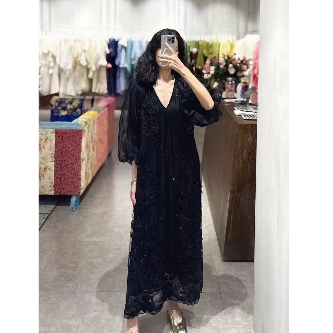 新款气质桑蚕丝连衣裙女装20253014