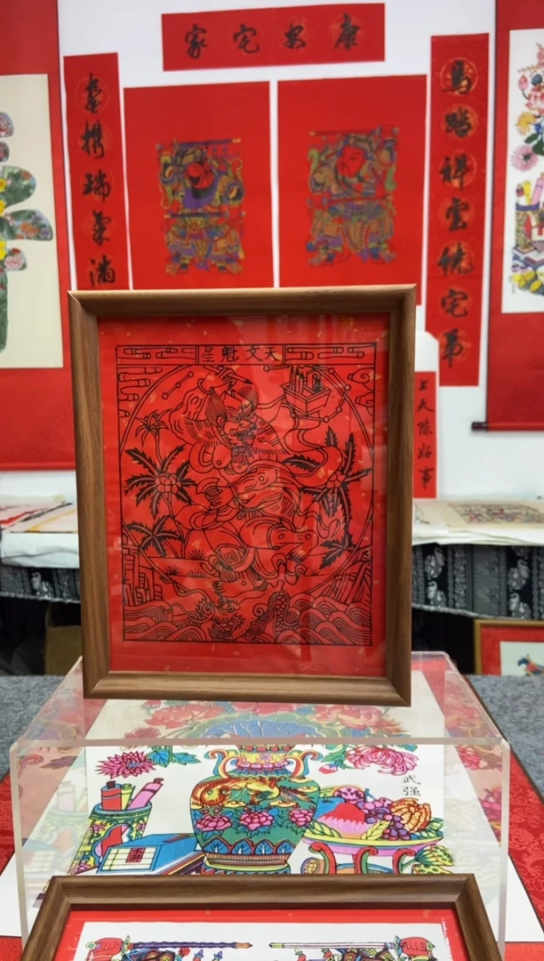 魁星红纸装摆台手工制作