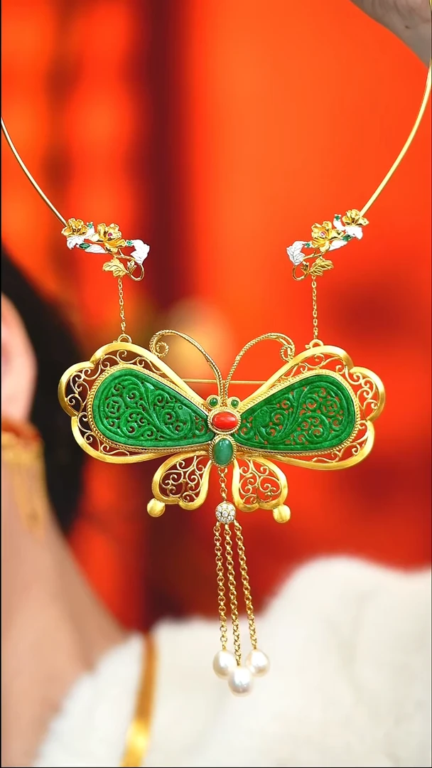 套链银S925镶嵌翡翠新款