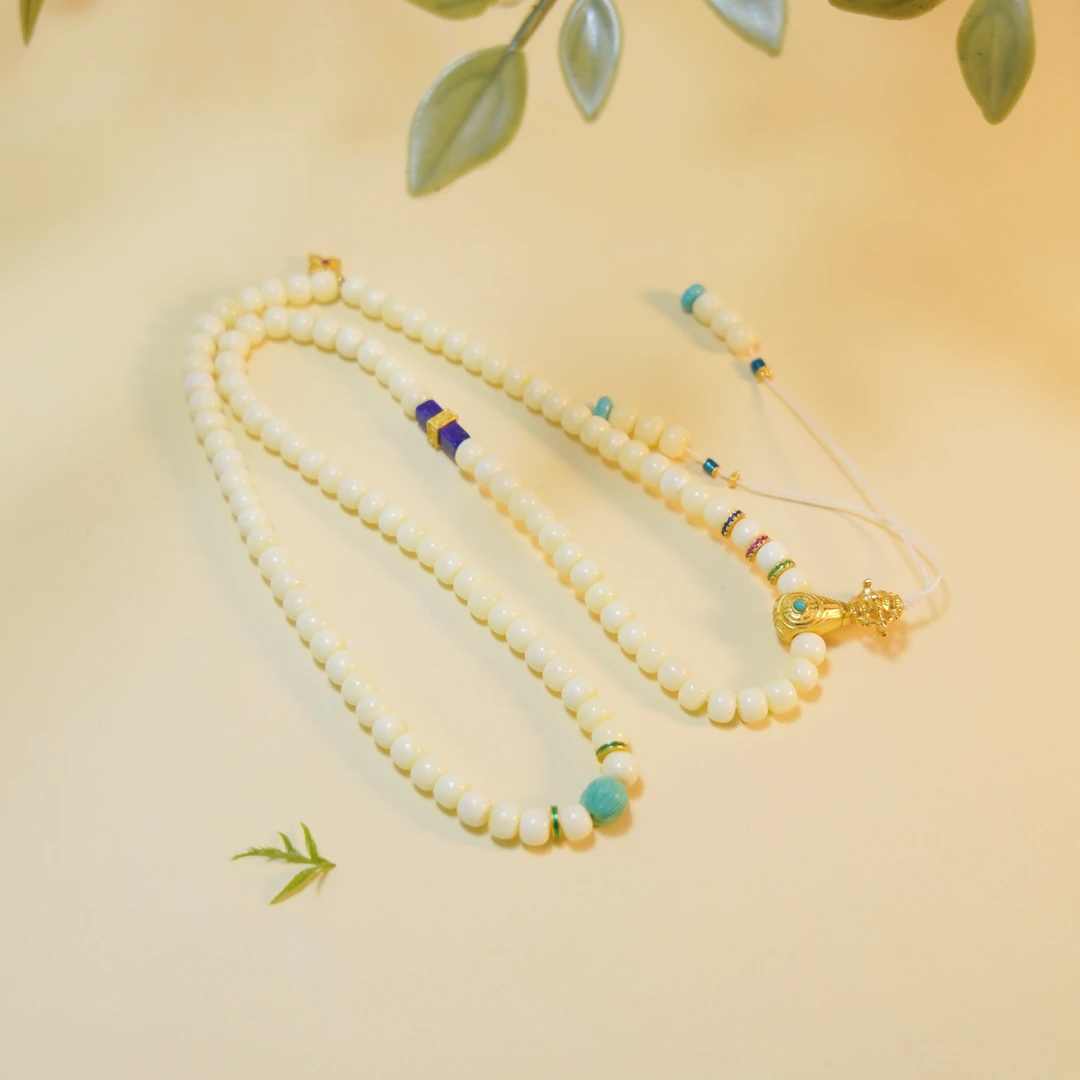 【厚爱公主专享】琥珀白蜡108项链A01695 多样性发一