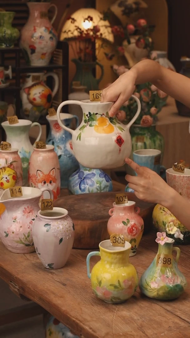 陶瓷景德镇设计师手作花器摆件侘寂风169