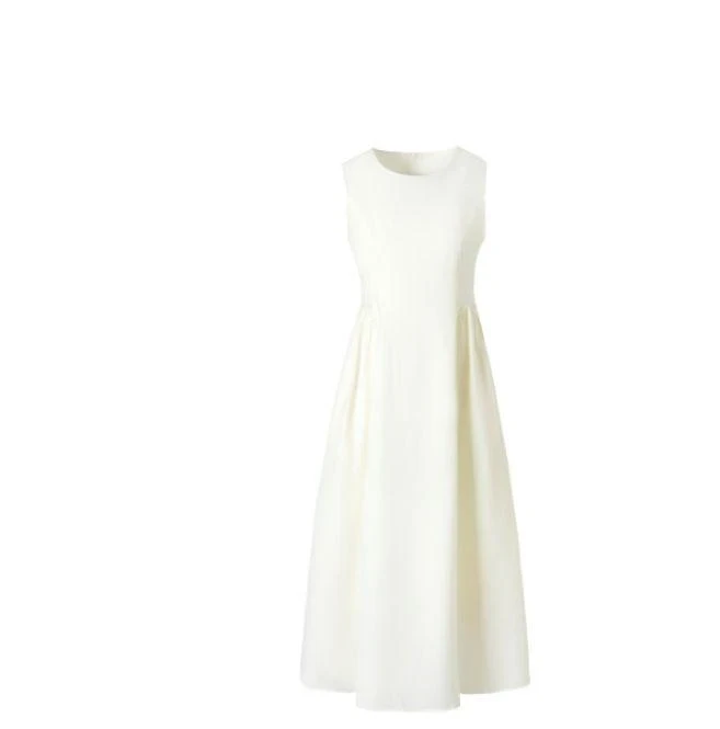 JOANOF2025时尚百搭抽皱收腰气质轻奢夏季显瘦连衣裙-Z9171-H-1