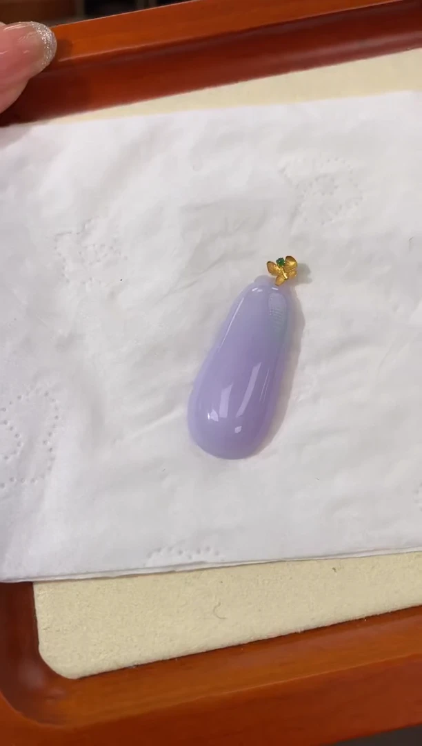 【闪购商品】翡翠颈饰18K金镶嵌天然缅甸a货翡翠