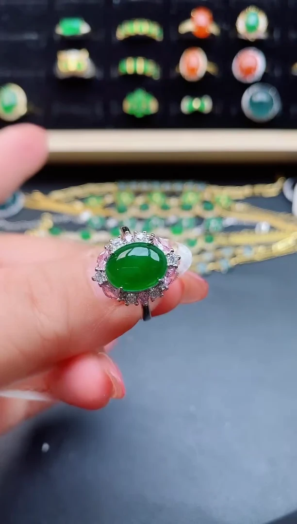【闪购商品】翡翠戒指银S925镶嵌12121