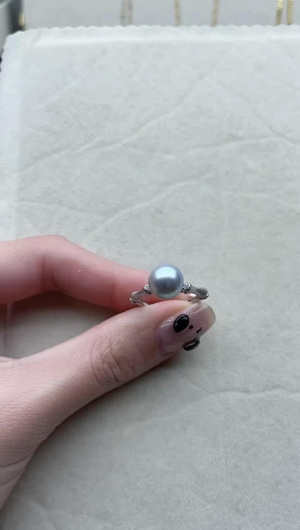 【闪购商品】海水珍珠戒指银S925镶嵌56
