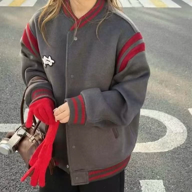 8632 2024秋冬韩版时尚宽松休闲女加厚保暖外套