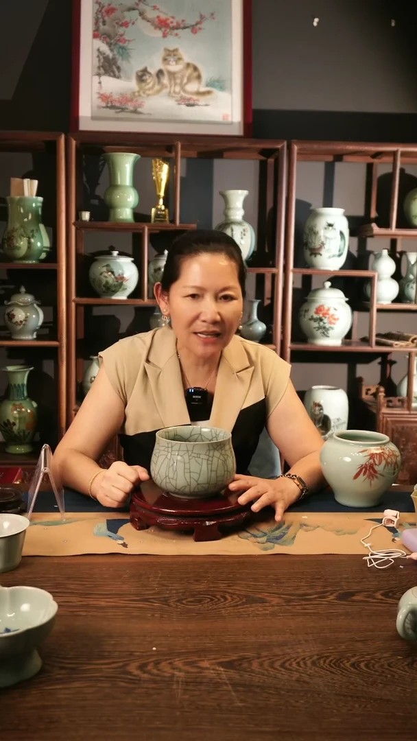 龙泉青瓷 哥窑 钵