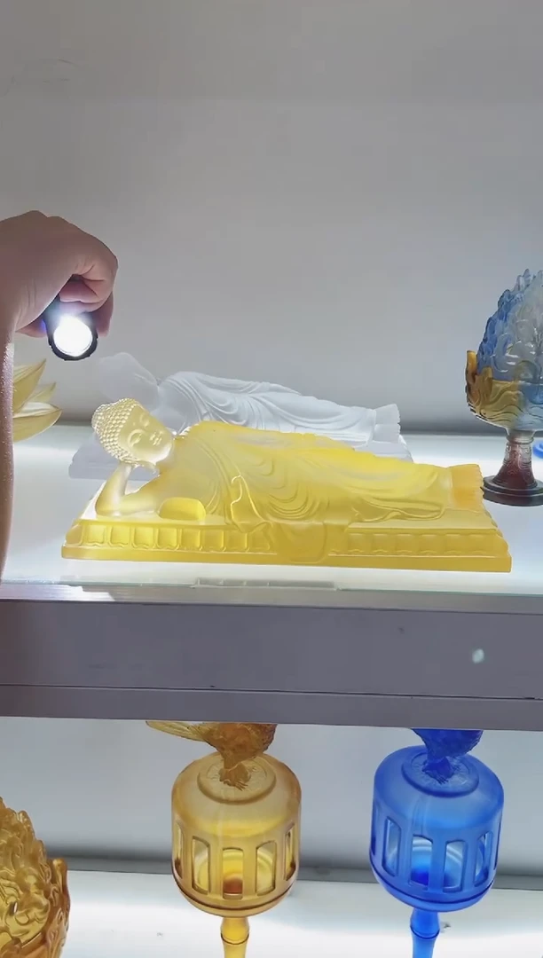 手工艺品琉璃古法琉璃卧佛