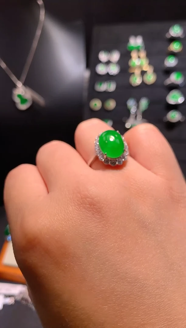 【闪购商品】翡翠戒指银S925镶嵌戒指