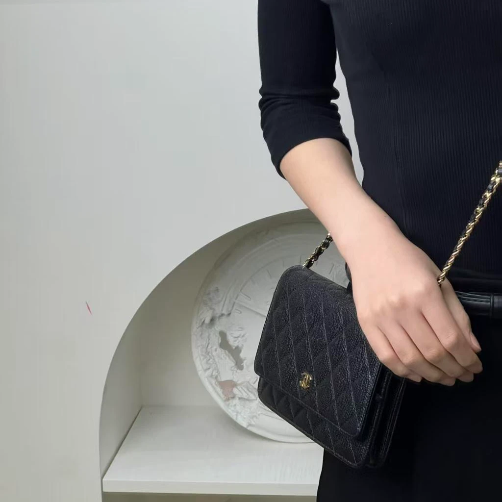 95新 Chanel/香奈儿 发财woc黑金荔枝/甄选