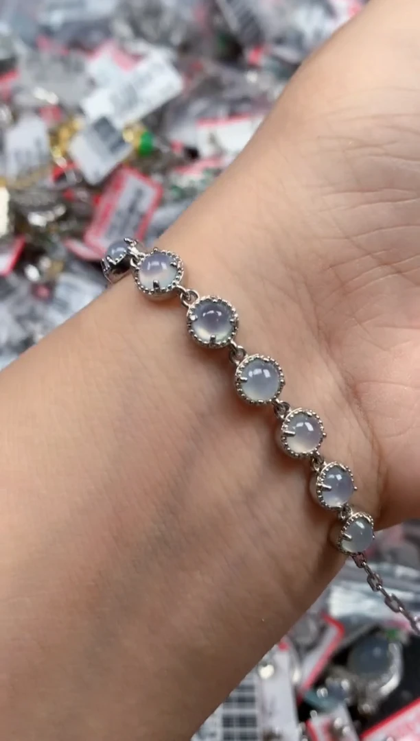 银S925镶嵌戒指翡翠天然A货缅甸翡翠