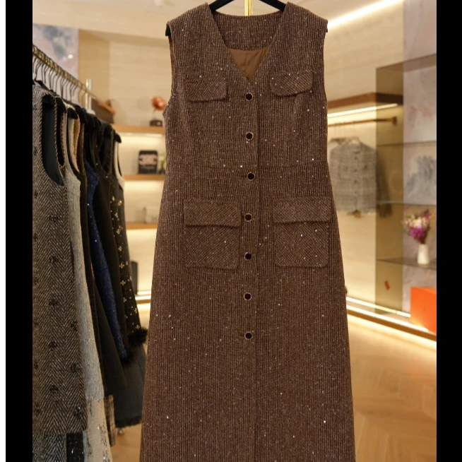 【Y】2025冬季新款气质小香风针织打底中长裙JJ030