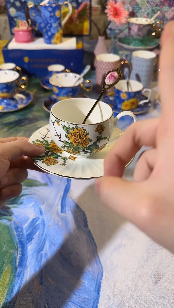 【闪购商品】瓷片骨瓷手绘描金（可进微波炉洗碗机）