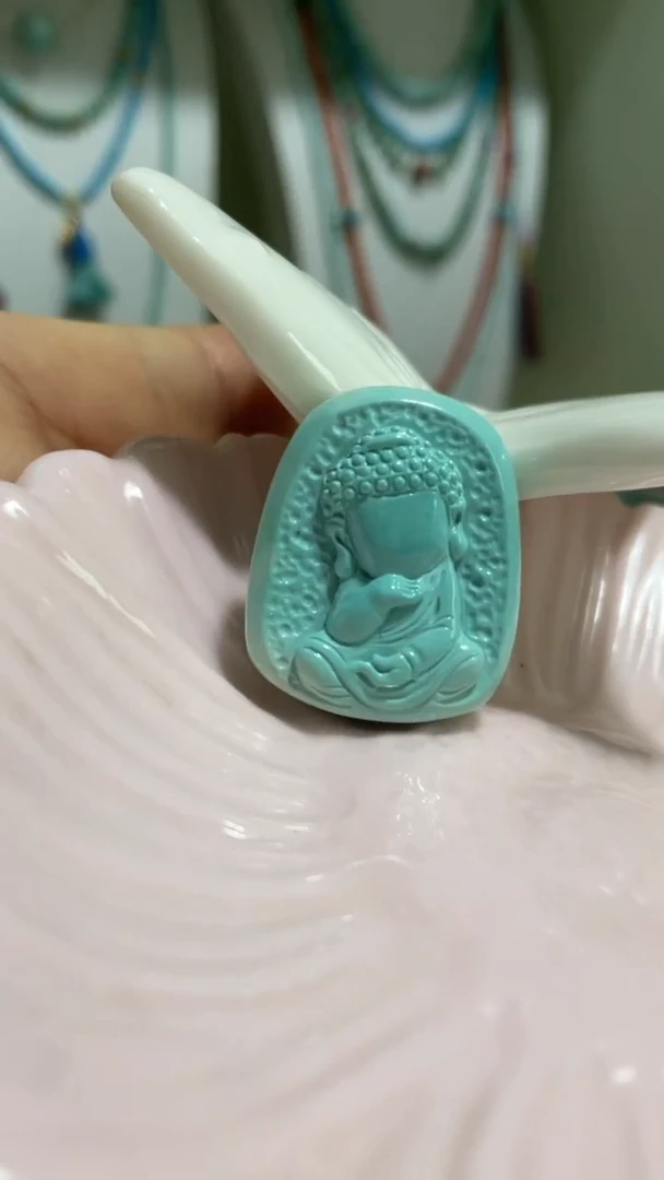 未镶嵌绿松石珠宝奇石20.8*17.2*8.1mm无相佛