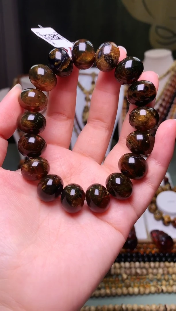 【闪购商品】琥珀裸石未镶嵌抚顺琥珀花蜡单圈15+