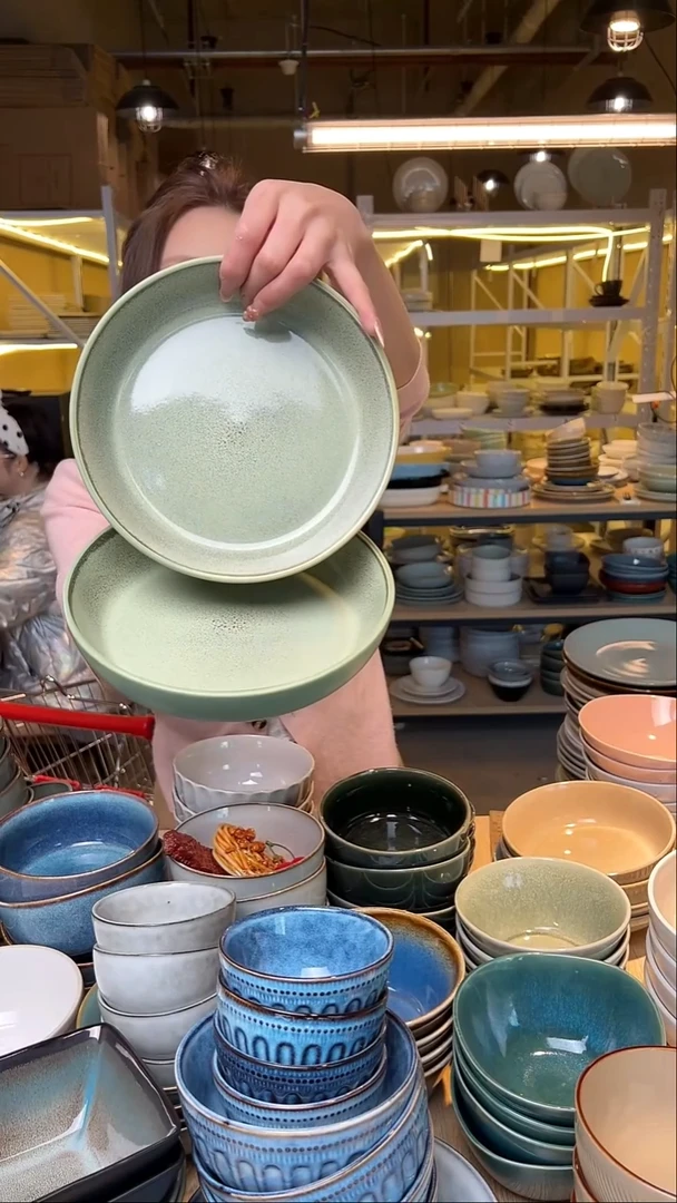 瓷44【瑕疵】外贸尾货窑变釉下彩