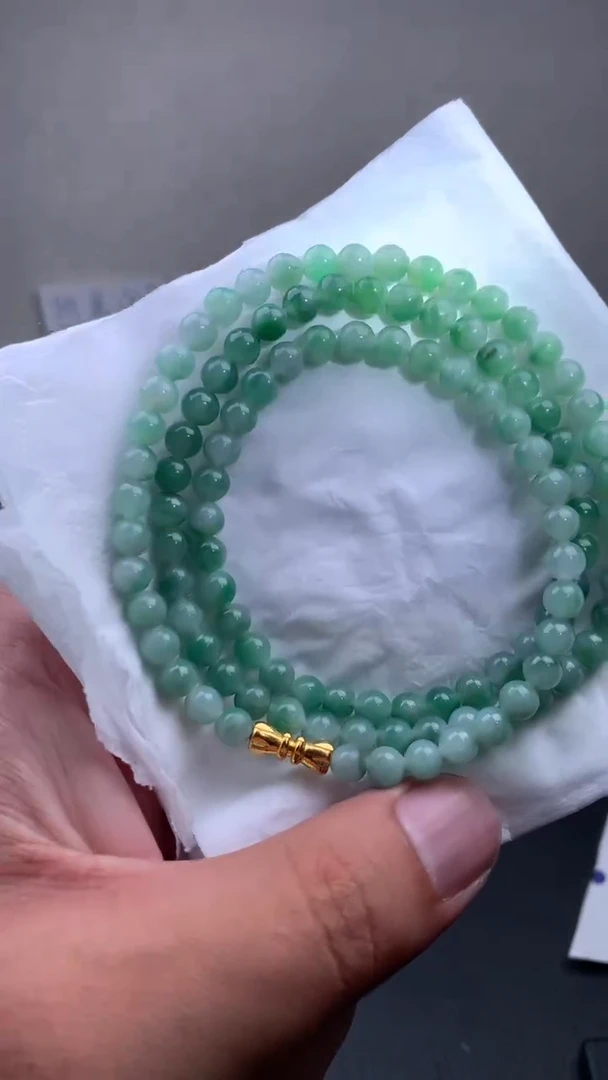 定制翡翠未镶嵌翡翠珠串