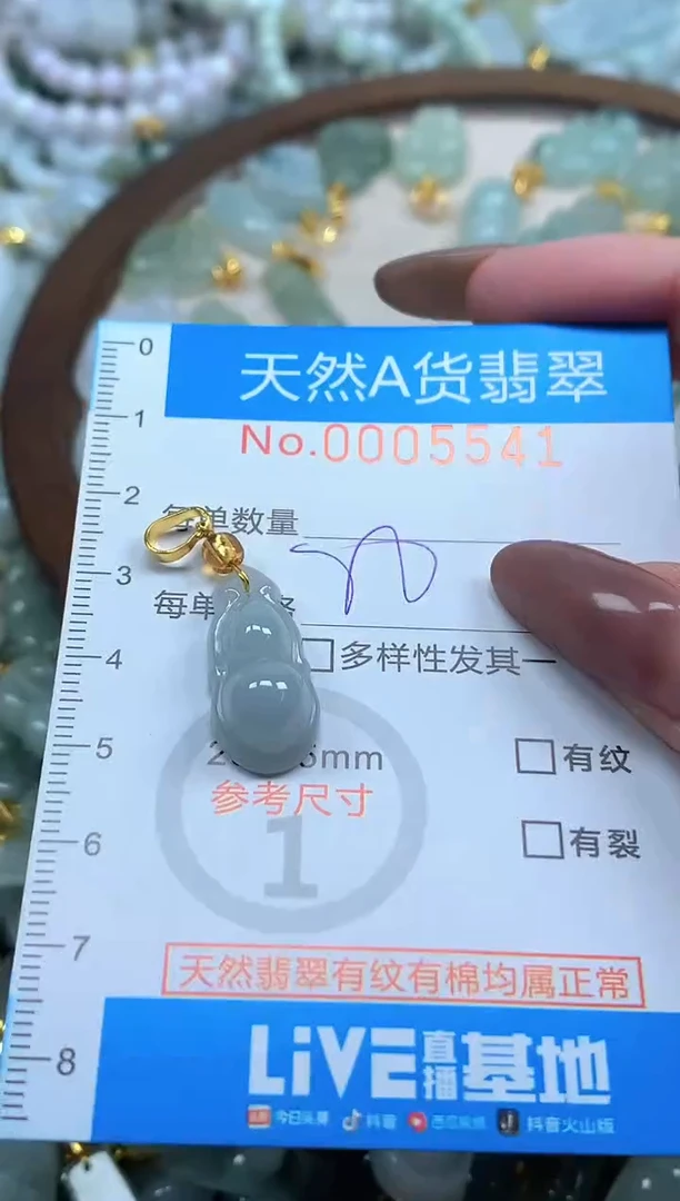 颈饰未镶嵌翡翠净货挂件-5541