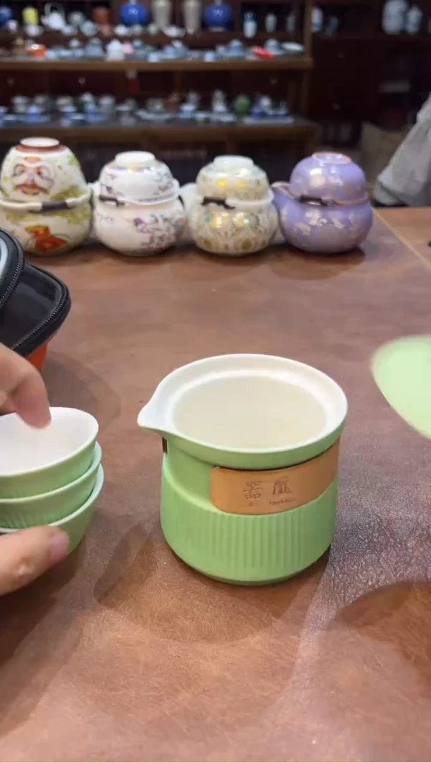 真的很便宜超好看会开片的旅行茶具