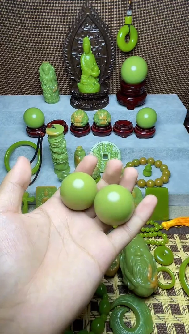 石材3.7手球一对