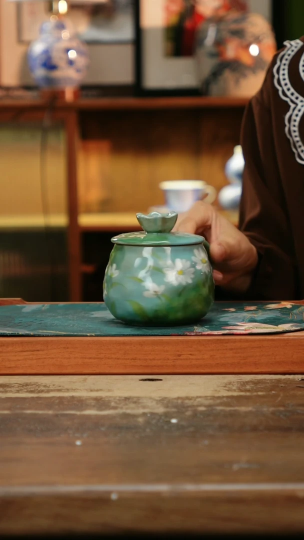 杯景德镇纯手工釉下彩精品茶具水杯