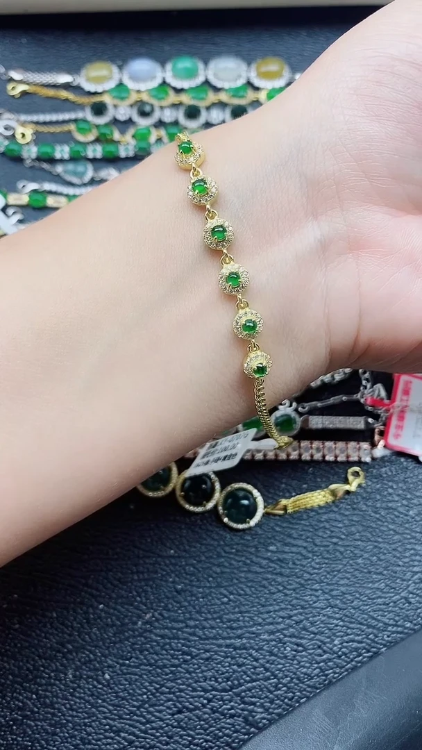 银S925镶嵌戒指翡翠1