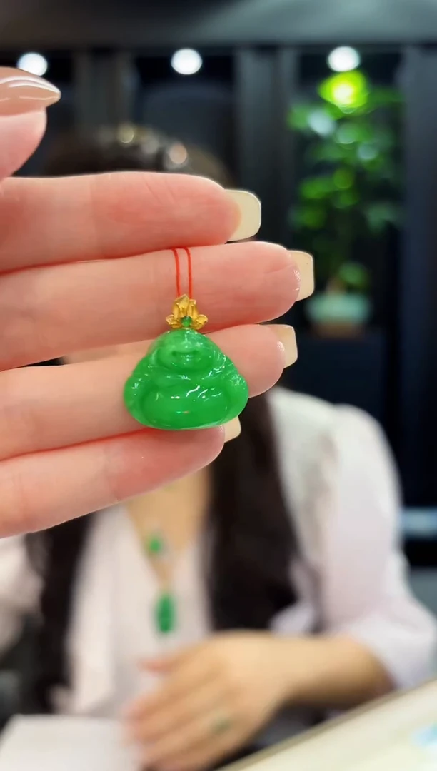 吊坠(不含链)18K金镶嵌翡翠 缅料A货/支持复检/一件