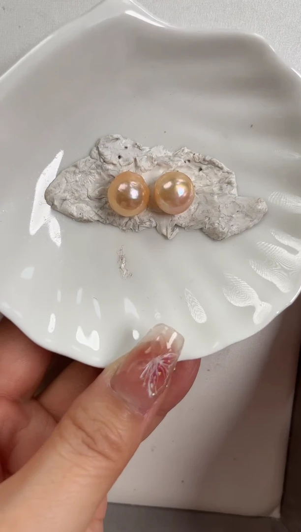 【闪购商品】淡水珍珠耳饰银S925镶嵌圆巴耳钉