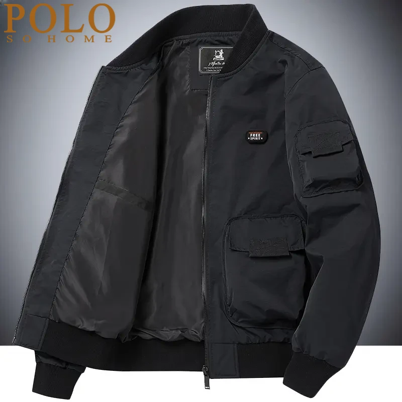 保罗飞行员夹克外套男春秋季机能薄款大码宽松工装棒球服潮流男装