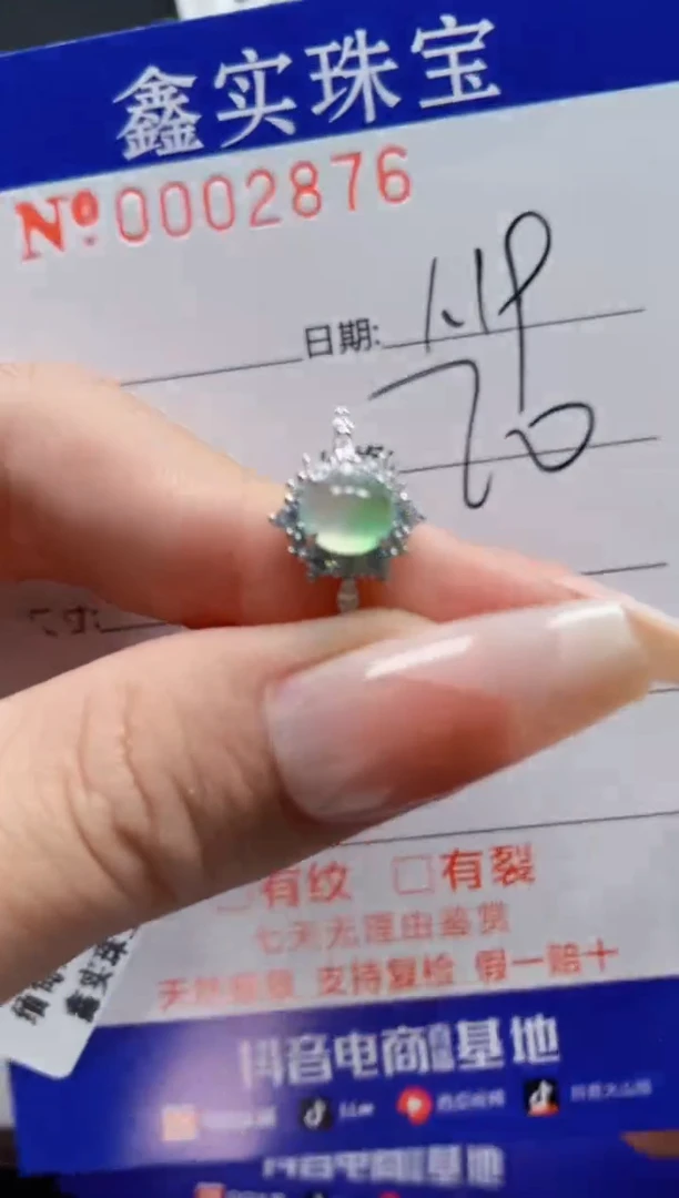 【闪购商品】翡翠戒指银S925镶嵌2876