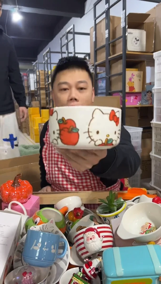 【闪购商品】杯陶瓷碗白色kt猫碗