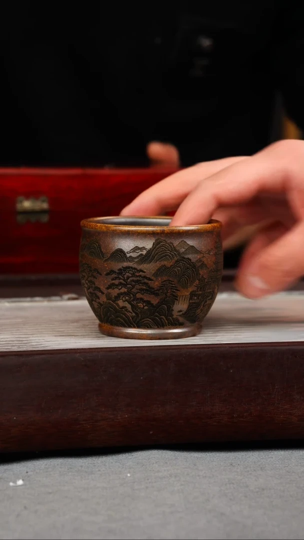 【闪购商品】紫砂茶壶龙骨金砂 大肚山水杯