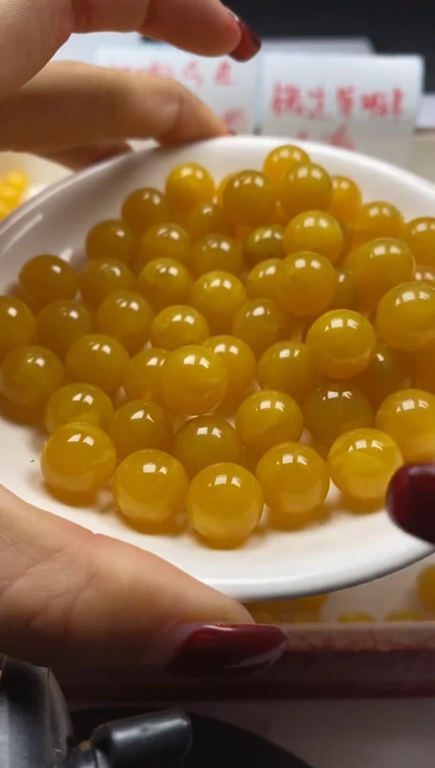 【闪购商品】蜜蜡颈饰未镶嵌w101蜜蜡鸡油黄12mm*10颗