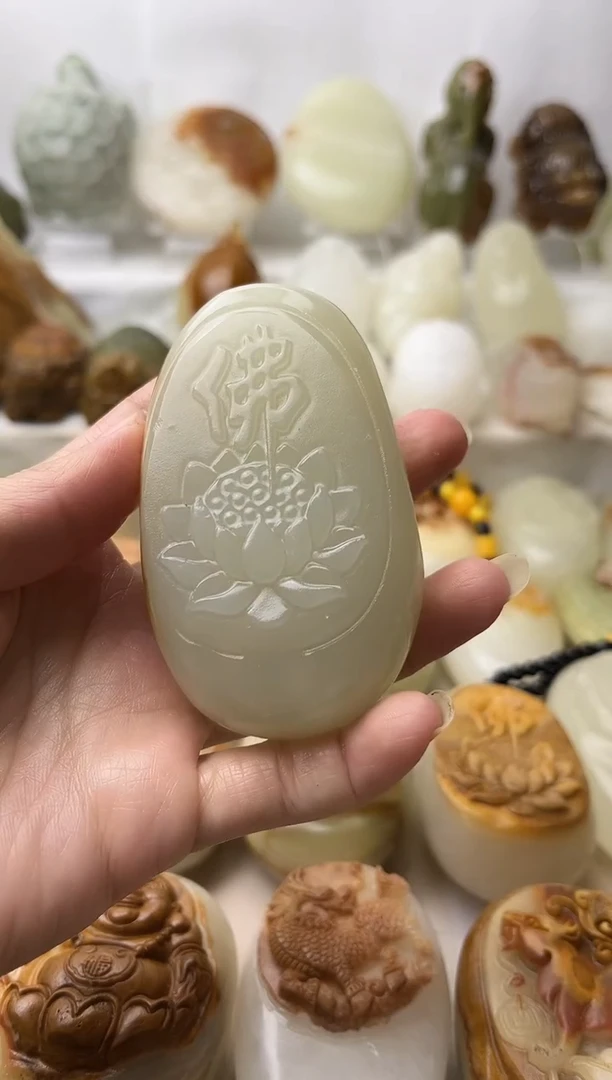 石材古青石棉纹正常不退换佛莲花