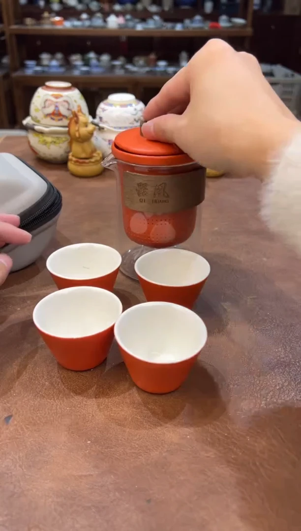 真的很便宜会开片的旅行茶具