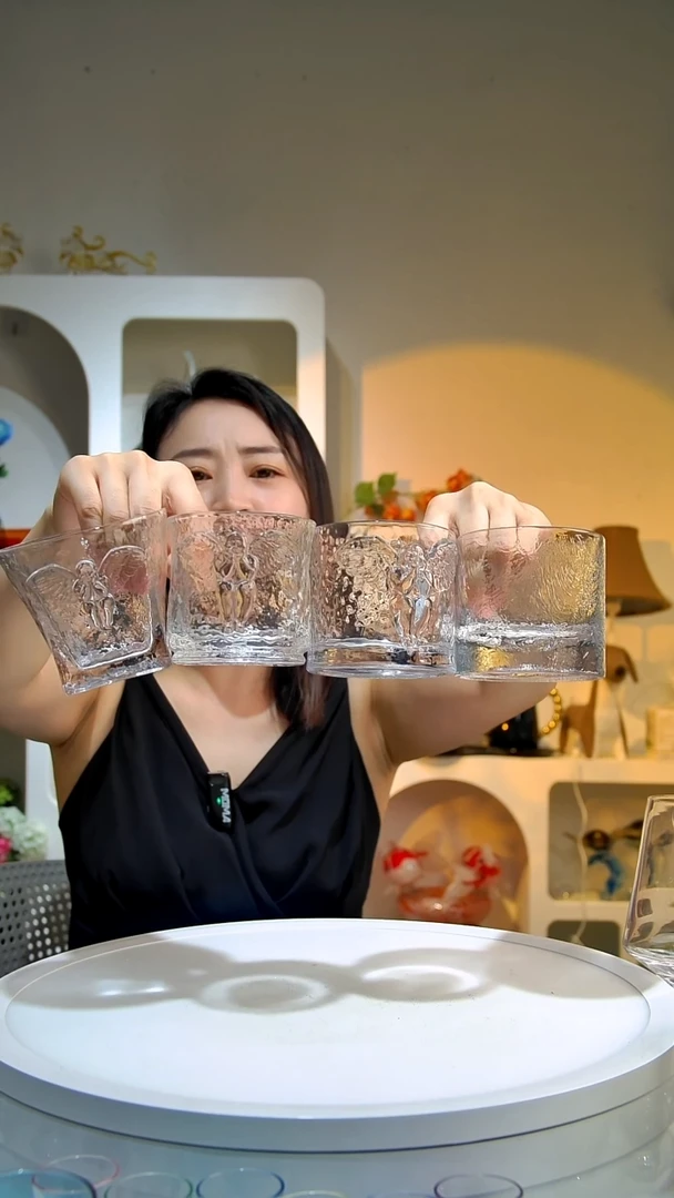平底款水晶玻璃4只不同款式天使杯666号