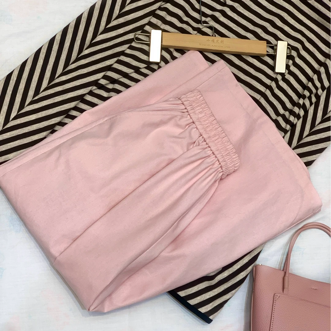 S2400  春季新款宽松阔腿显瘦垂感休闲裤