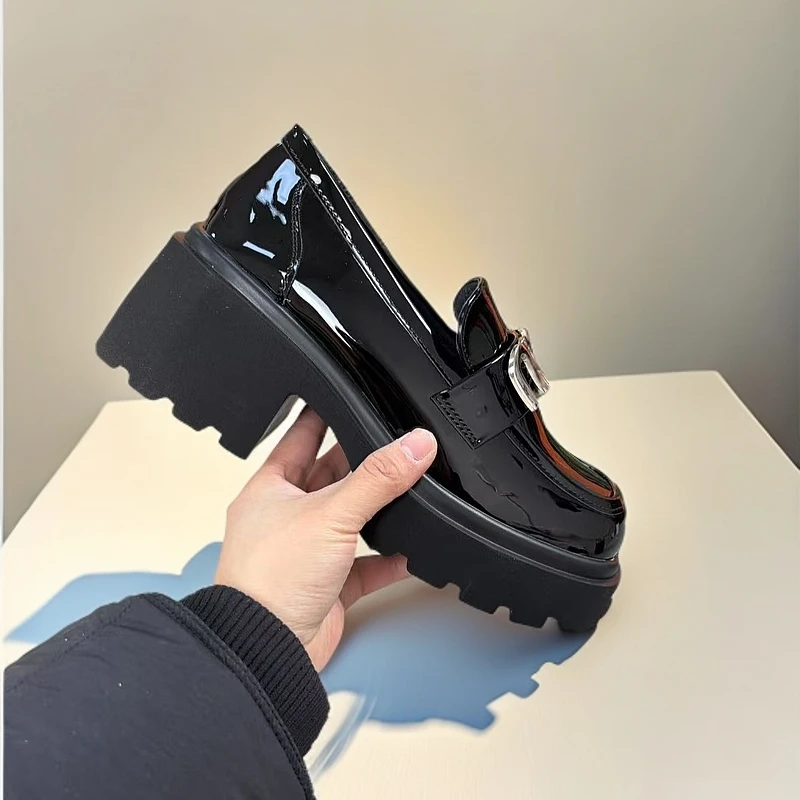 1897-D8-乐福鞋真皮软底单鞋休闲女士工作鞋厚底鞋