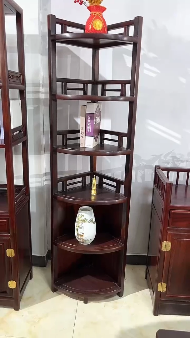 黑酸枝木类成套家具黑酸枝角架尺寸高172*半径36