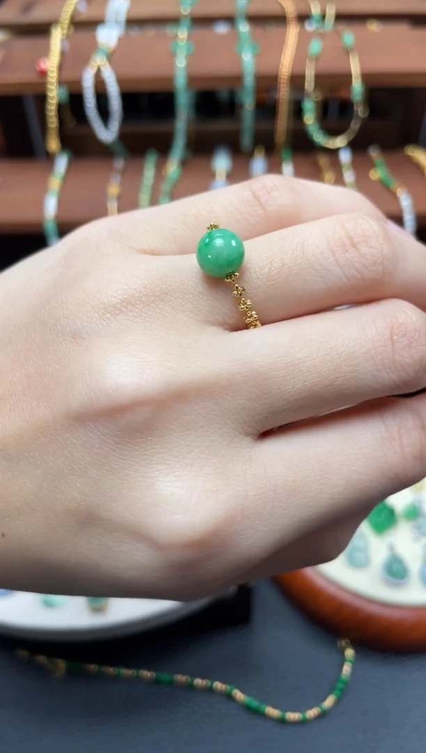 【闪购商品】翡翠戒指18K金镶嵌一个  JK691