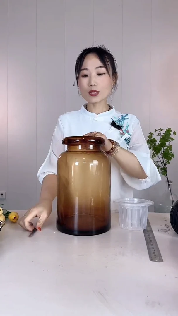 有机玻璃7.6中午棕色高度30CM 口10CM