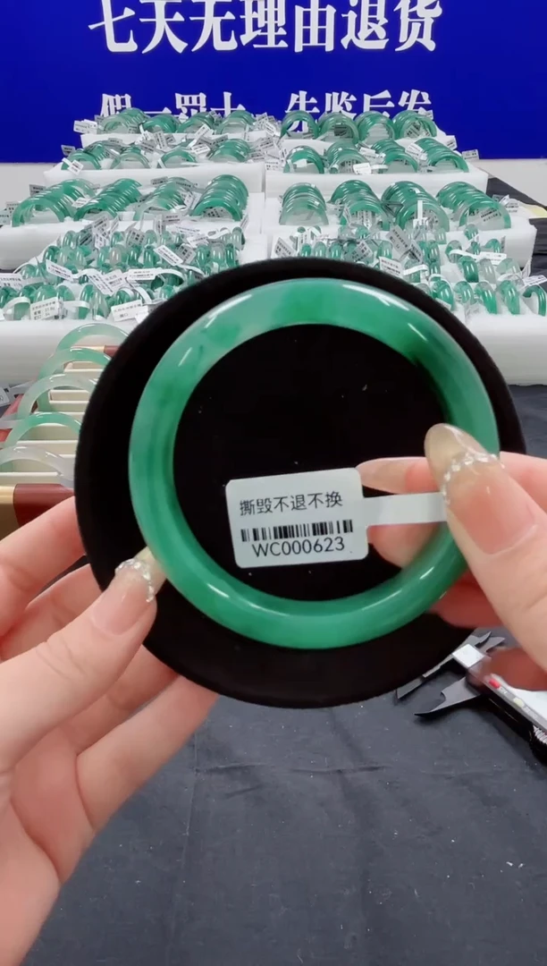 未镶嵌手镯石英质玉（非洲翠）圈口61