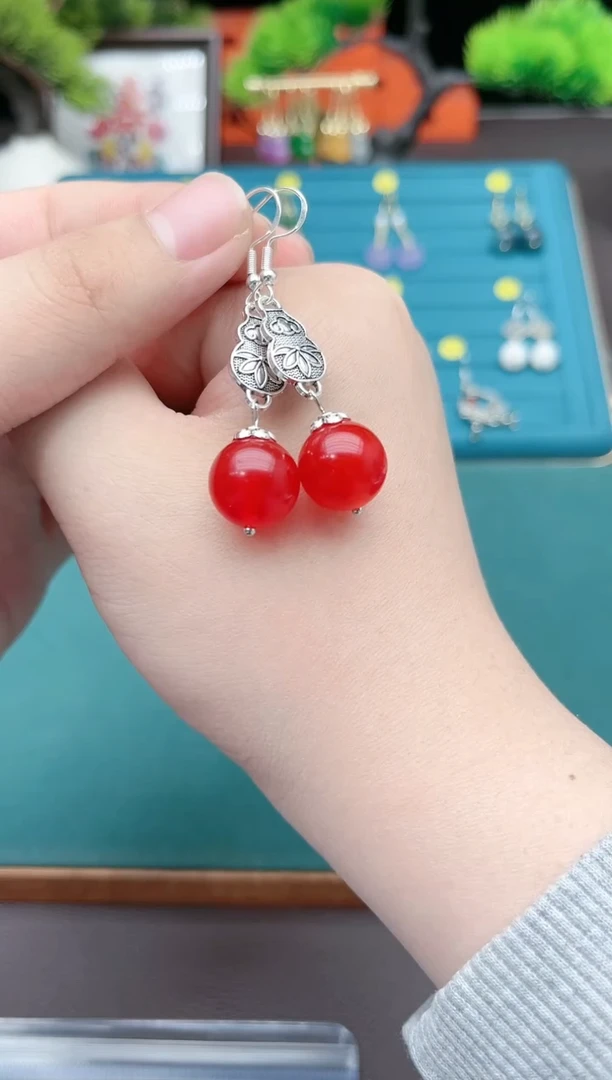 【闪购商品】玛瑙/玉髓耳钉银S925镶嵌534000