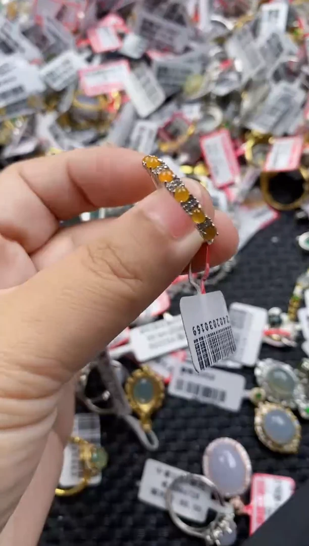 翡翠戒指银S925镶嵌77777      4