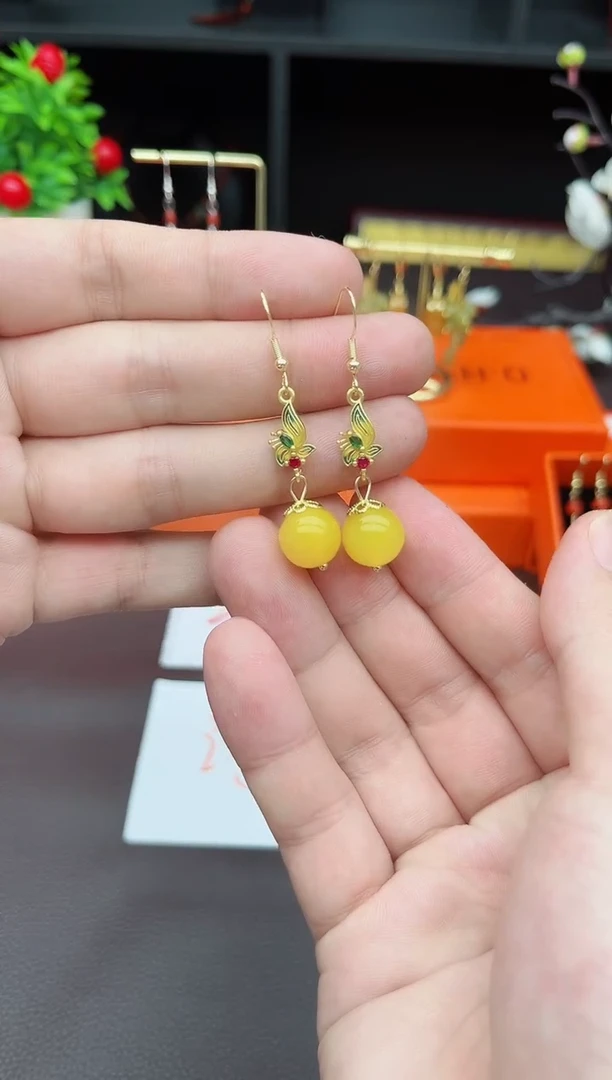 玛瑙/玉髓耳饰银S925镶嵌318000