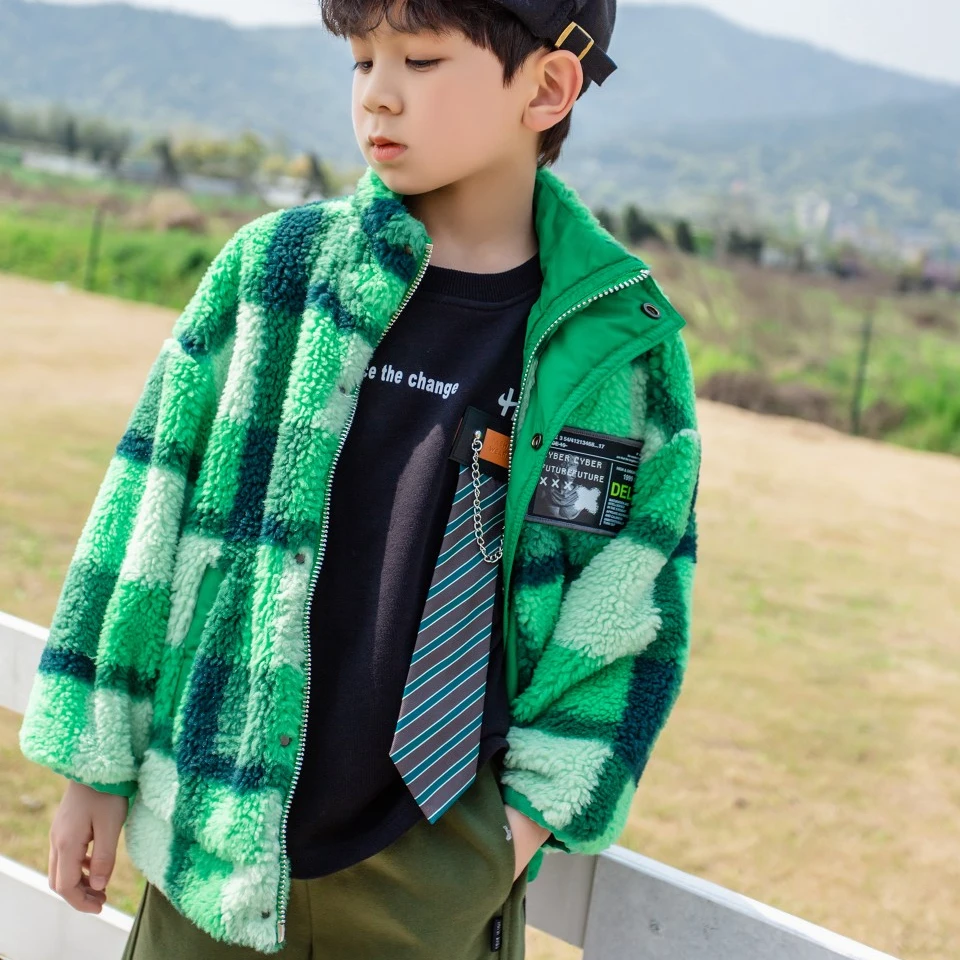 儿童春秋款两面穿毛毛衣外套时尚保暖韩版休闲