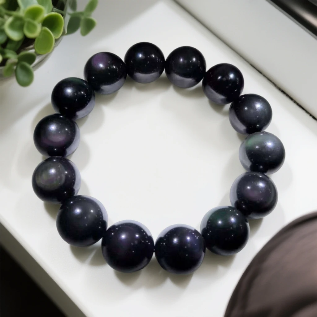 黑曜石手串 卡16mm 563 带礼盒  sz