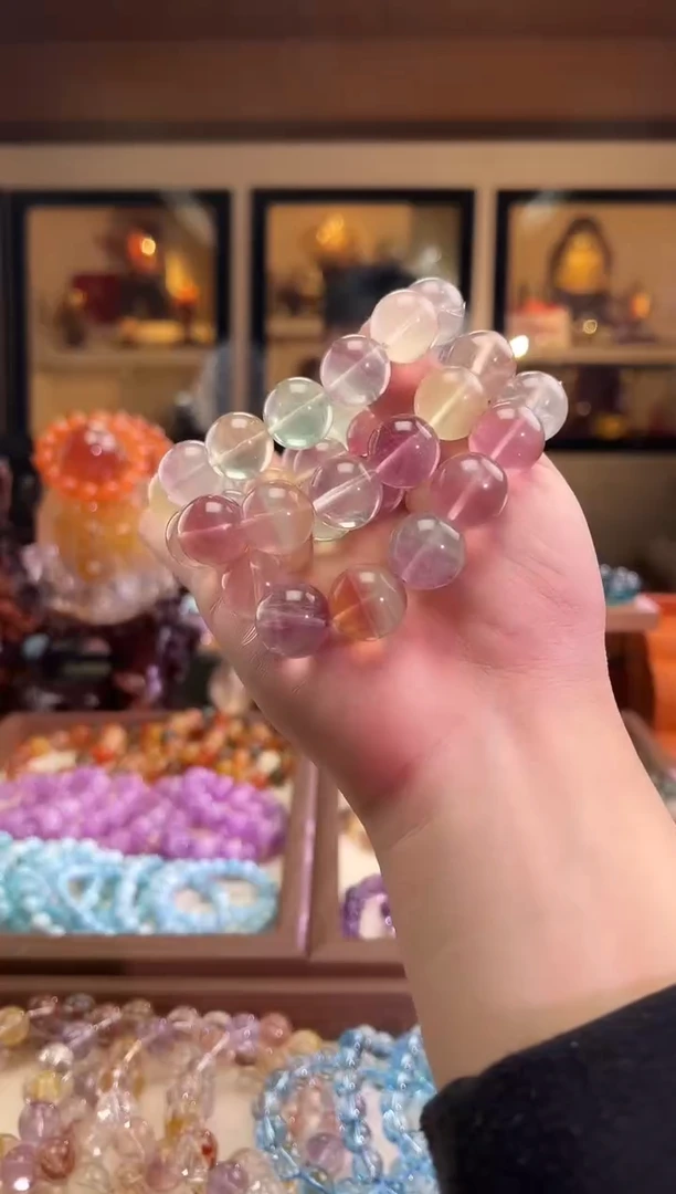 未镶嵌手链萤石17mm+糖果萤石（多样性发一）